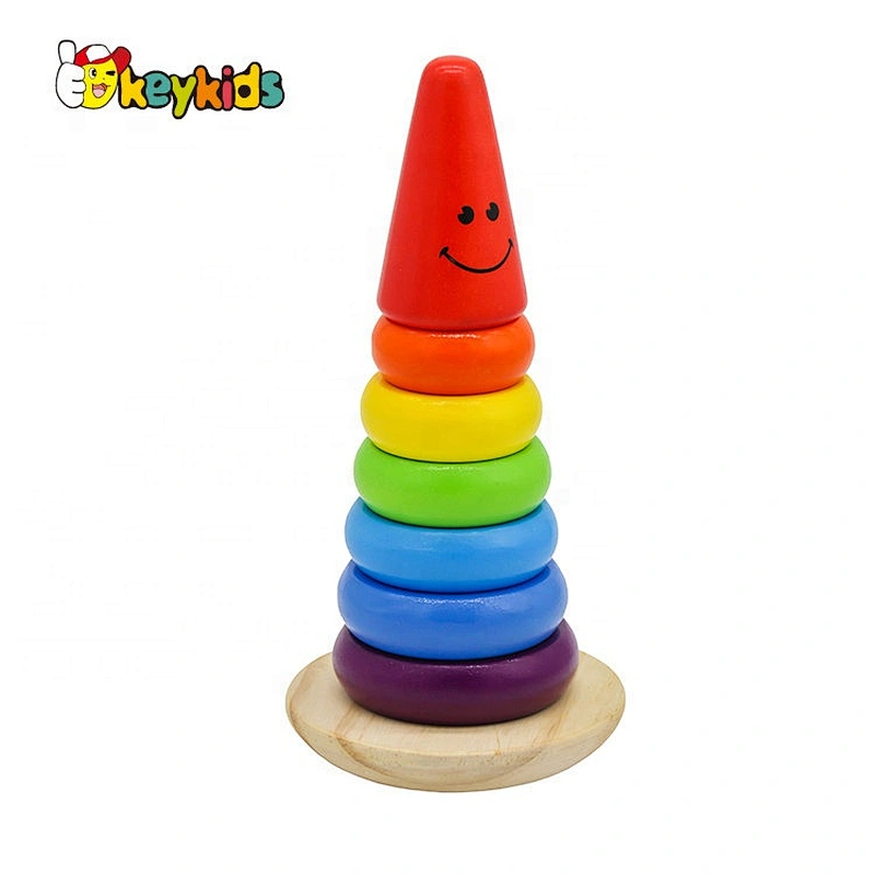 Customize educational wooden rainbow stacker for kids W13D294