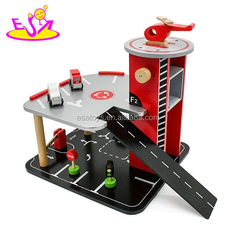 New funny children wooden toy car garage set with EN71 W04B057