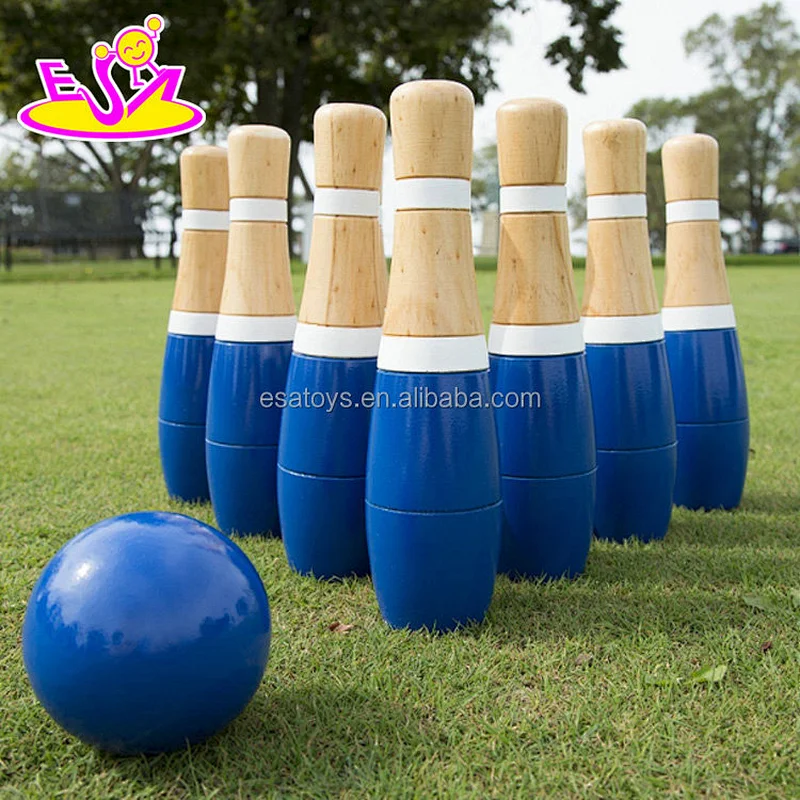 New hottest colored wooden outdoor bowling for summer games W01D009