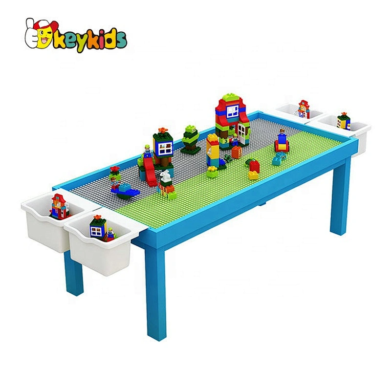 Top fashion educational DIY wooden blocks building table for children W08G288B