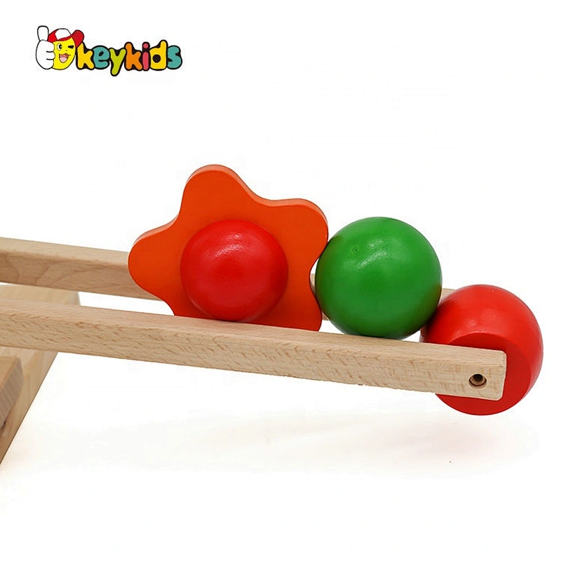 Ready to ship kids wooden slide ball toy for wholesale W04E002