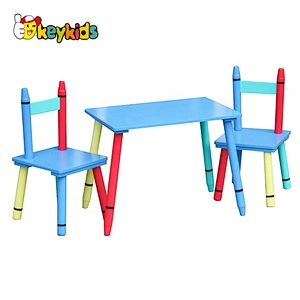 Top Fashion Crayon Kids Wood Desk And Chair Set W08G254