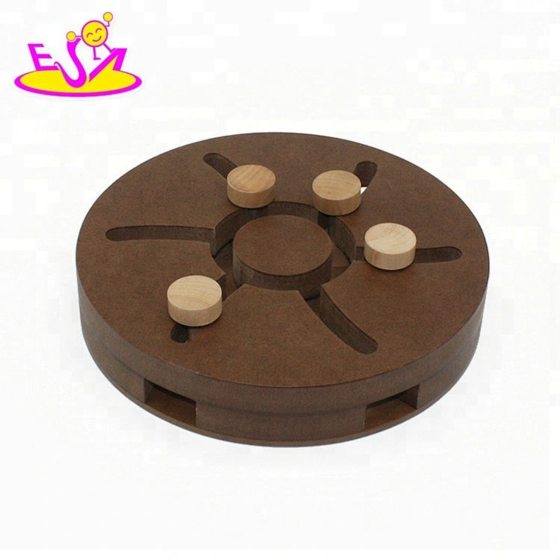 New design feeder hide and seek wooden indestructible pet toy for interactive W06F089
