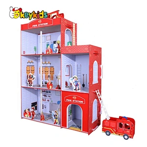 2020 Top sale preschool wooden firefighter toy for children W04B084
