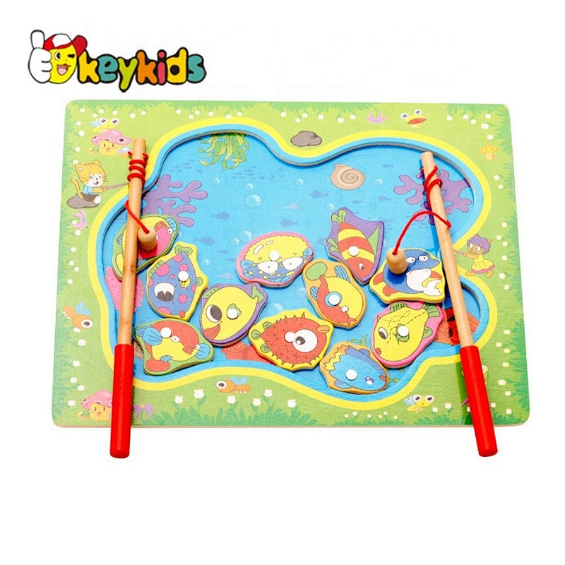 new design pretend play wooden fishing games for kids W01A359