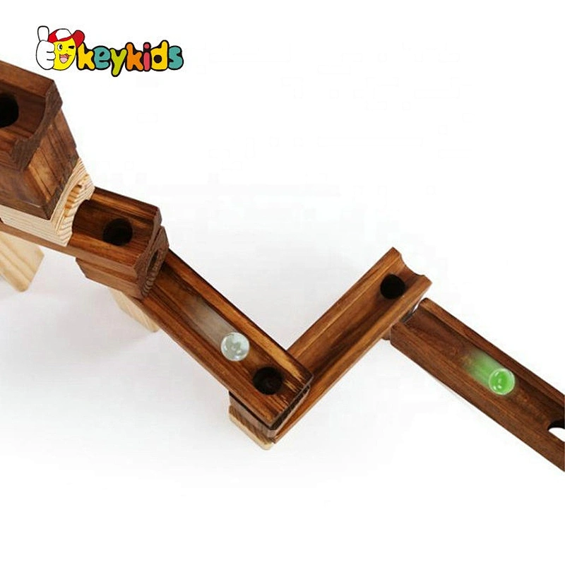 2020 wholesale 60 PCS educational wooden marble run toy for children W04E102