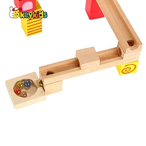 2019 New arrival 39 PCS educational wooden marble run set toy for kids W04E082