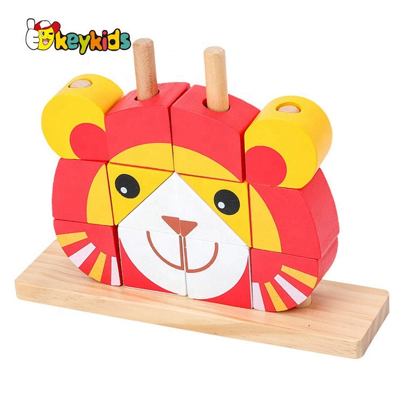 2020 New arrival stacking wooden owl blocks toy for children W13D271