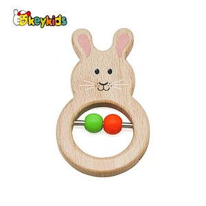 Natural Safety Handmade wooden baby teether for sale W08K303