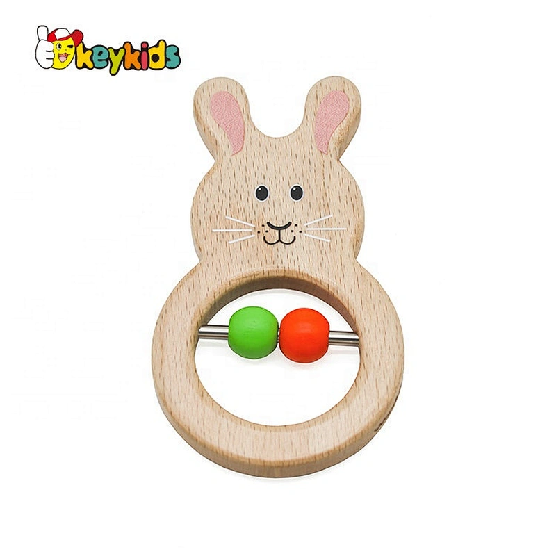Natural Safety Handmade wooden baby teether for sale W08K303