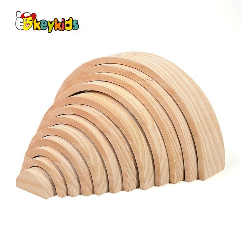 High Quality Educational Wooden Rainbow Stacking Blocks For Kids W13D230