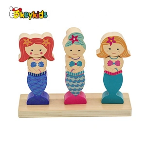 New design funny wooden mermaid toy for children W13D293