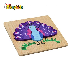 Customize lovely wooden peacock jigsaw puzzle for kids W14D139