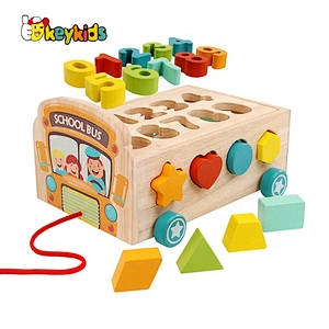 Newest early educational wooden push and pull along toys for kids W05C148