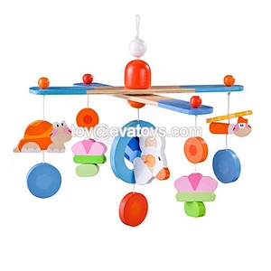 Customize colorful wooden cot mobile for baby crib W08K037