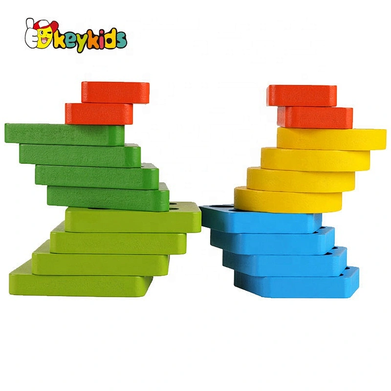 2020 New arrival stacking wooden geometric shape blocks for children W13D241