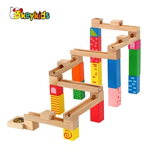2020 New arrival 54 PCS educational wooden toy marble run for kids W04E085