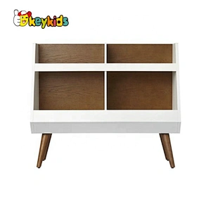 2020 Hot sale kids white wooden toy box with bookshelf W08C292
