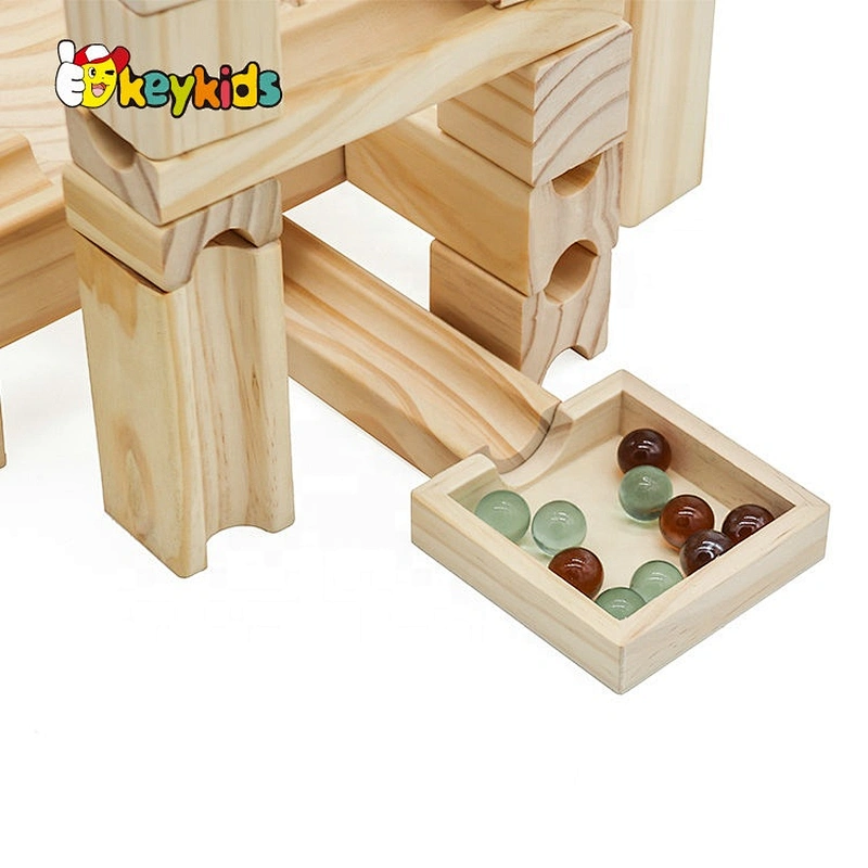Customize educational wooden marble race track for kids W04E107