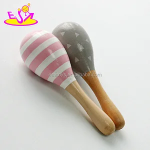 Wholesale educational maracas wooden shaker musical instrument for kids W07I127