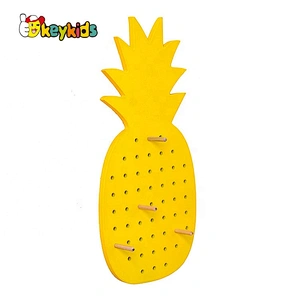 Customize pineapple wooden key hook rack for wholesale W09B103B