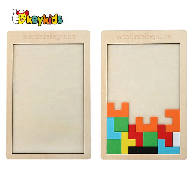 Customize Colorful Wood Intelligence Tetris Puzzle For Kids W14A234