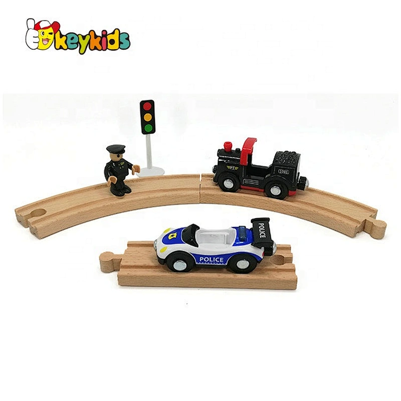 2019 New arrival 22 pieces diy wooden train tracks toys for kids W04C183