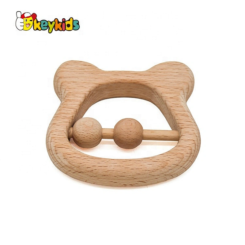 wholesale natural baby wooden rattle for 6 month old W08K285