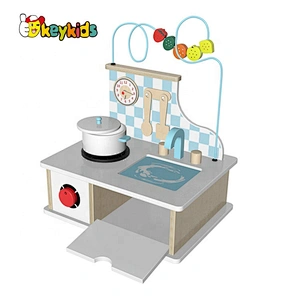 New design mini pretend play wooden tabletop kitchen toy for children W10C638