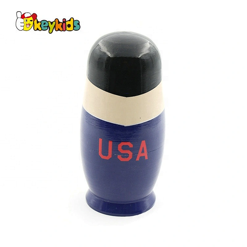 Hand painted Russia 3 in 1 wooden nesting dolls for kids W06D142