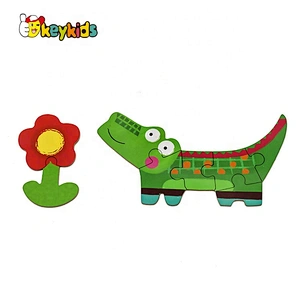 New hottest 6 in 1 cartoon wooden animals puzzle for kids W14N011