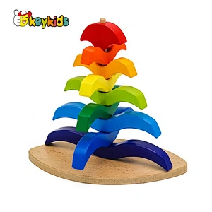 Christmas Tree Wooden Stacking Rainbow Blocks W13D218