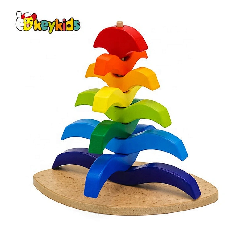 Christmas Tree Wooden Stacking Rainbow Blocks W13D218