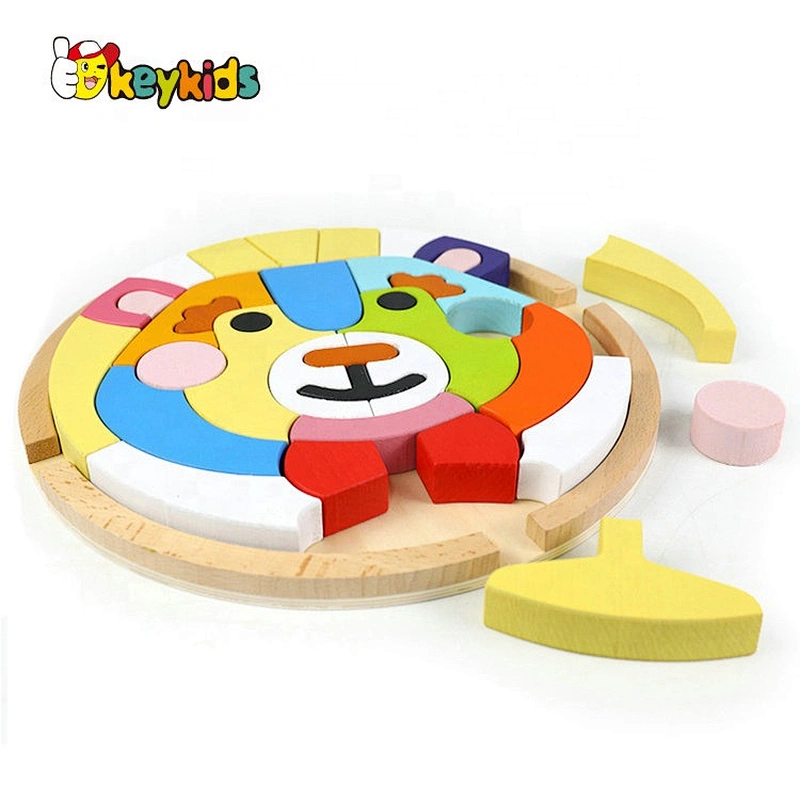 2021 Customize colorful educational wood block puzzle game for toddlers W14A259