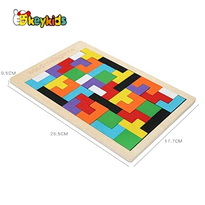 Customize Colorful Wood Intelligence Tetris Puzzle For Kids W14A234