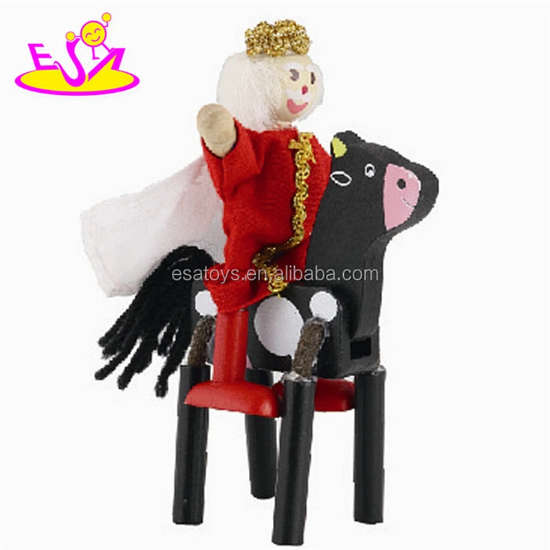 Wholesale cheap kids toy wooden horse toy for sale W06D029