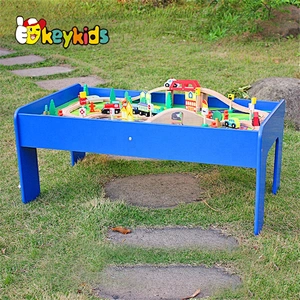 New arrival wooden railway train toy for kid,Fashion wooden railway train set,Roller coaster Track table for wholesale W04C009A