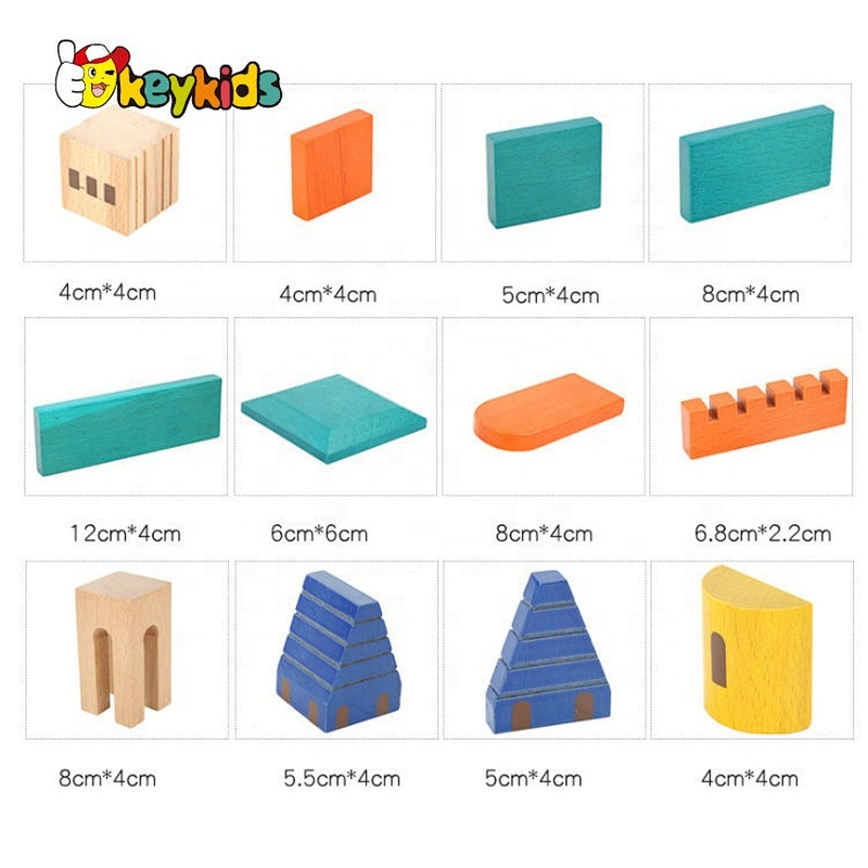 2020 New Released Preschool Wooden Castle Block Set W13A201