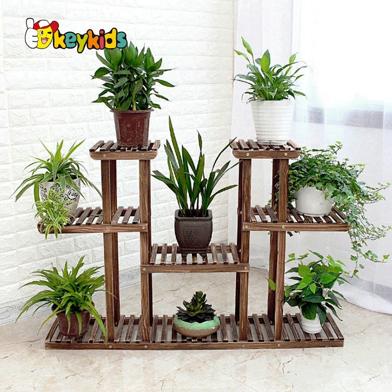 wholesale white wooden ladder plant stand for indoor outdoor W08H112B