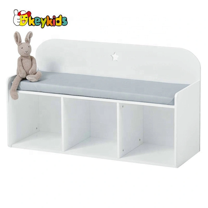 2020 Customize Wooden White Toy Organizer With Bins For Kids W08C298