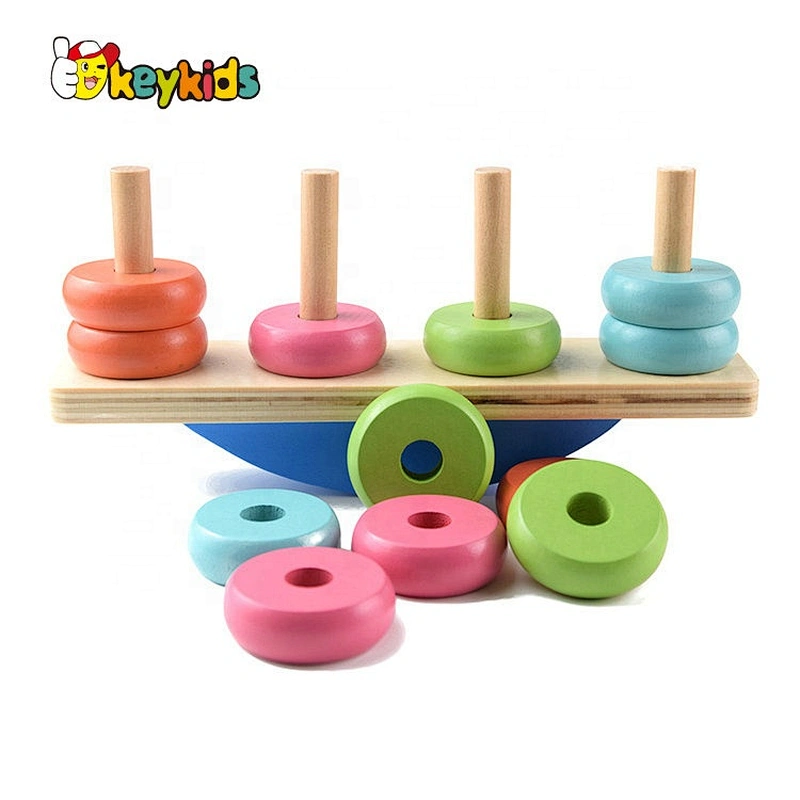 2020 New arrival balancing wooden kids stacking blocks for wholesale W11F089