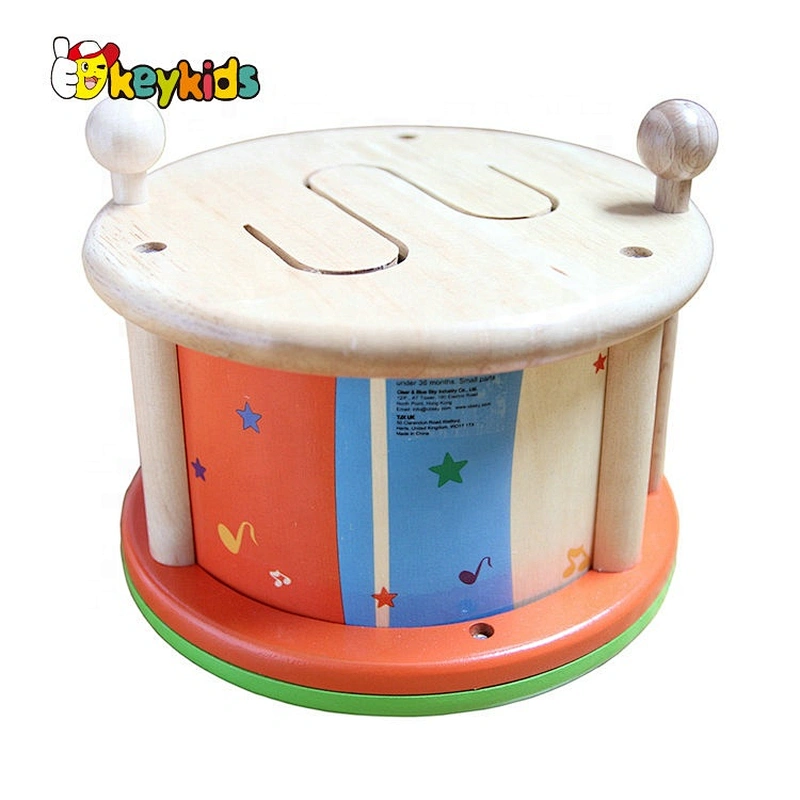 Newest design  wooden children drum toy for preschool  W07J050