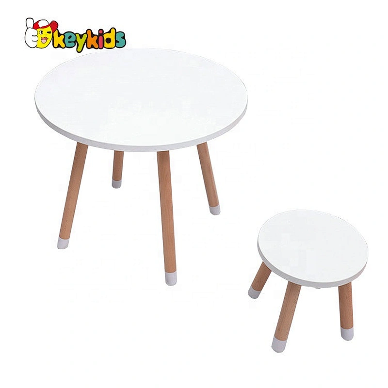 High Quality Preschool White Wooden Kids Play Table Chairs W08G271