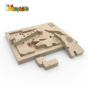 2019 Original Design educational wooden animal jigsaw for kids ages 4-8 W14I038B