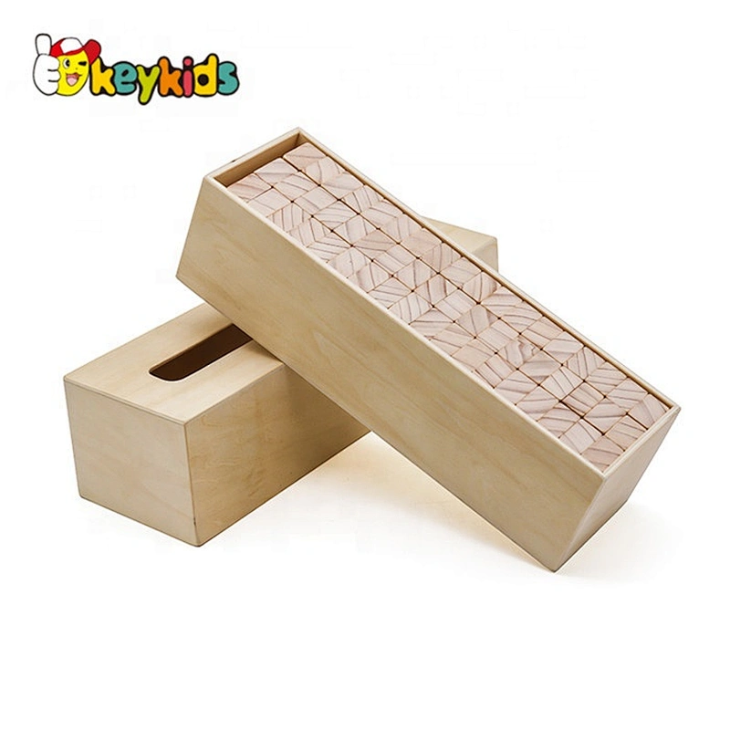 2018 High quality 57 pcs wooden tumbling tower for children W13D143B
