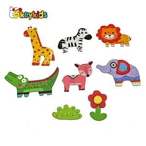 New hottest 6 in 1 cartoon wooden animals puzzle for kids W14N011