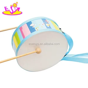 Promotional lovely wooden mini kids drum kit with 2 sticks W07J040