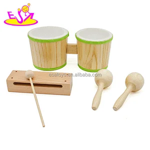 New hottest music toys wooden baby drum kit for education W07A075