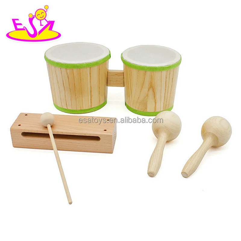 New hottest music toys wooden baby drum kit for education W07A075