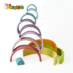 High Quality Wooden Rainbow Block Set For Kids W13D228